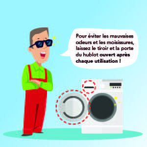 Aérez régulièrement votre lave-linge