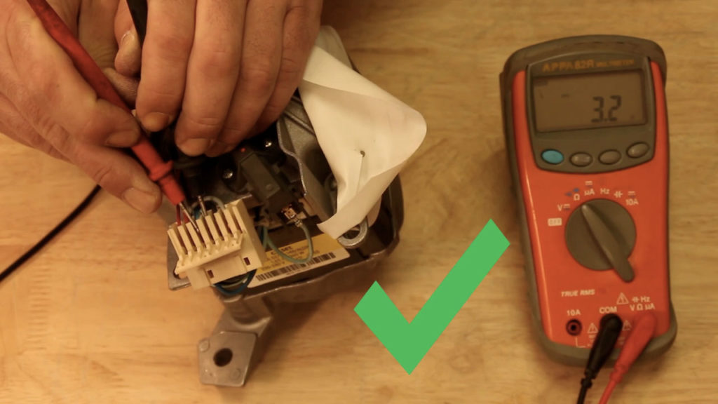 Testez à nouveau le rotor avec les nouveaux charbons installés