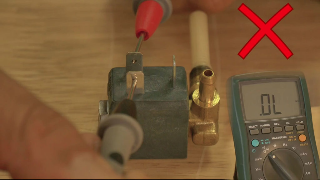 Tester l'électrovanne avec le multimètre