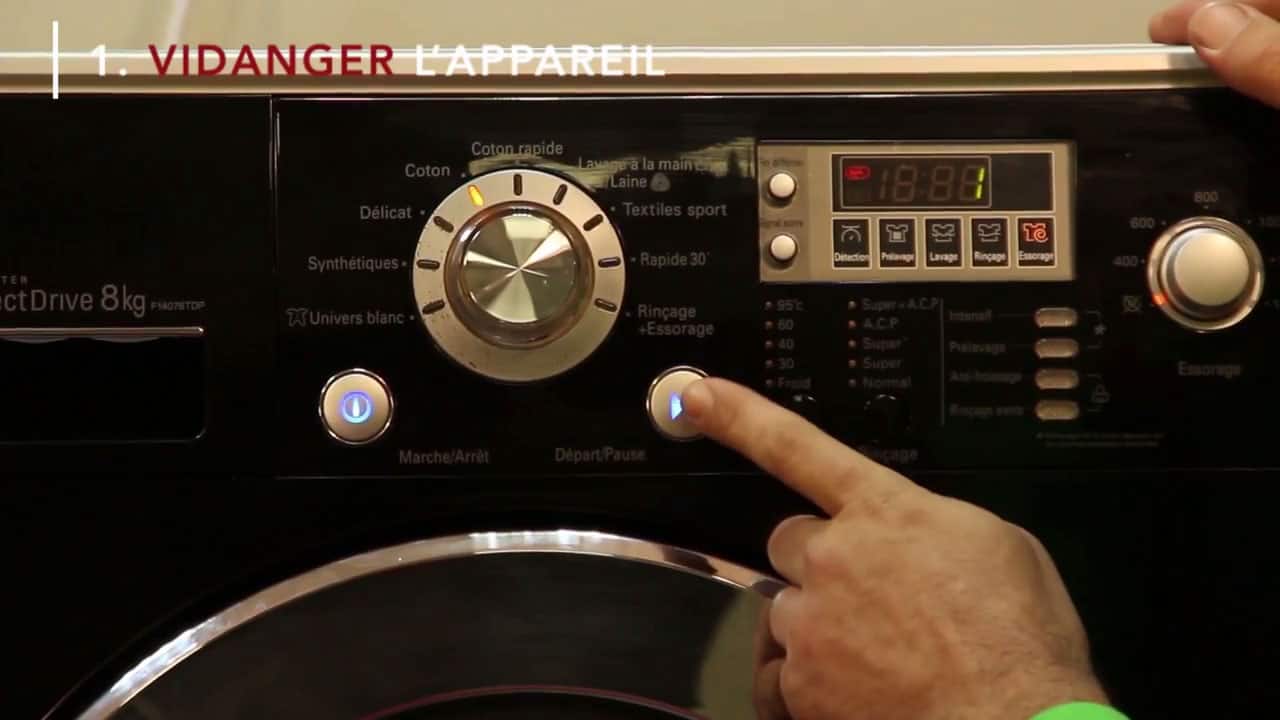Lavelinge LG comment résoudre le code panne LE