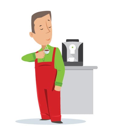 Fred et sa machine à café