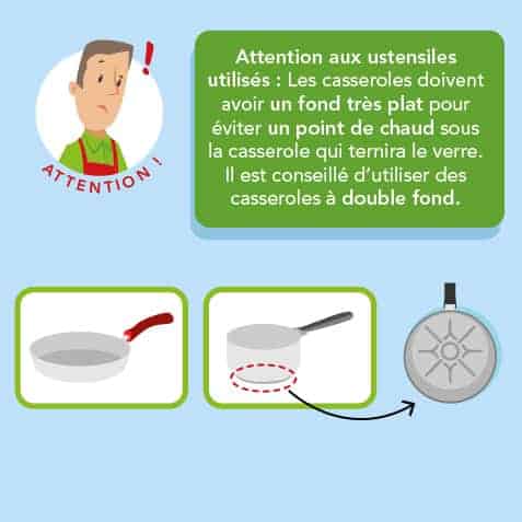 Utiliser des casseroles spécifique à votre plaque