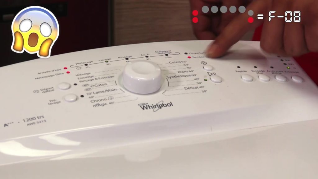 Pourquoi mon lavelinge Whirlpool affiche un code panne F08