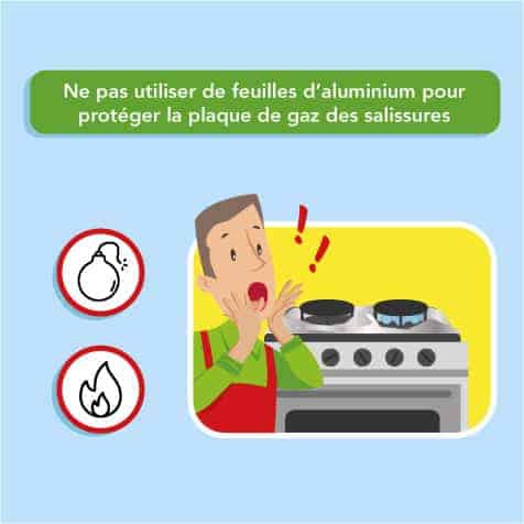 Ne pas utiliser d'aluminium