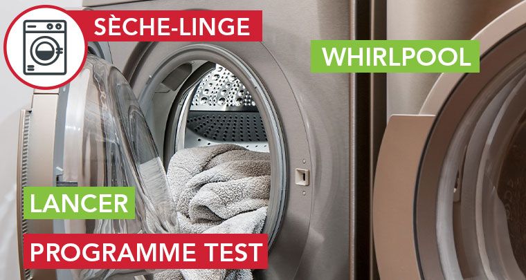 Programme test sèche-linge Whirlpool