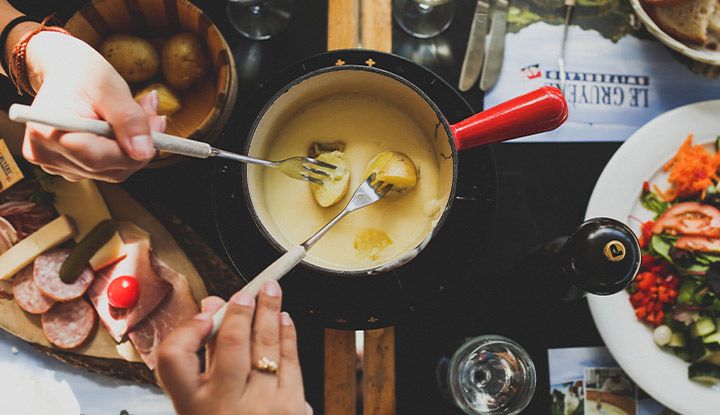 Préparation de la fondue