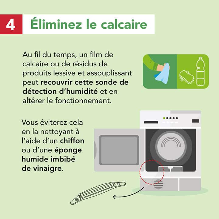 Éliminer les traces de calcaire sur le capteur d'humidité