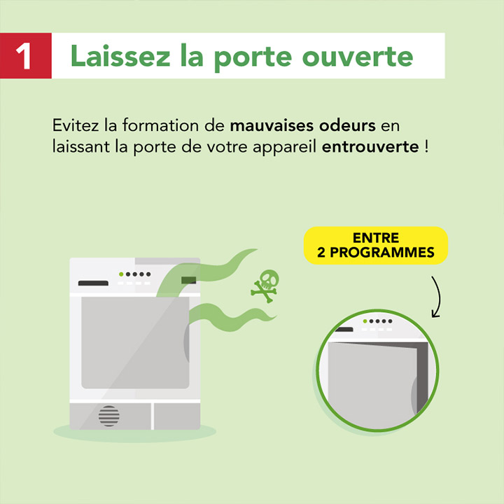 Laisser la porte du sèche-linge ouverte